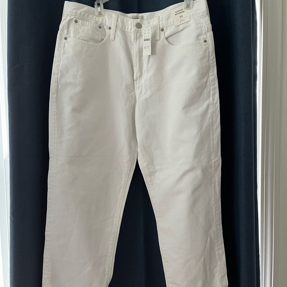 J crew white boy, slouchy jeans, size 30 new with tags